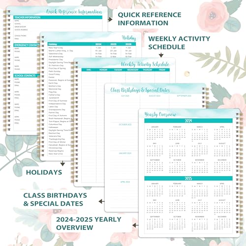 Teacher Planner 2024-2025 - Teacher Planner 2024-2025 Academic Year, July 2024 - June 2025, 8'' x 10'', Lesson Plan Book, Weekly & Monthly Lesson Planner with Quotes, Weekly Activity Schedule