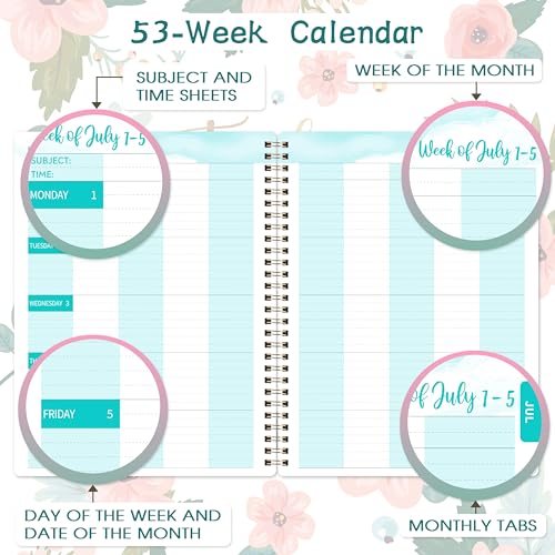 Teacher Planner 2024-2025 - Teacher Planner 2024-2025 Academic Year, July 2024 - June 2025, 8'' x 10'', Lesson Plan Book, Weekly & Monthly Lesson Planner with Quotes, Weekly Activity Schedule