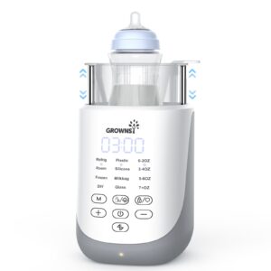 grownsy bottle warmer, 10-in-1 fast baby bottle warmer with night light for breastmilk&formula, parent's choice milk warmer with innovative auto-lift feature, smart accurate control, memory function