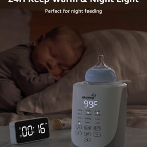 GROWNSY Bottle Warmer, 10-in-1 Fast Baby Bottle Warmer with Night Light for Breastmilk&Formula, Parent's Choice Milk Warmer with Innovative Auto-Lift Feature, Smart Accurate Control, Memory Function