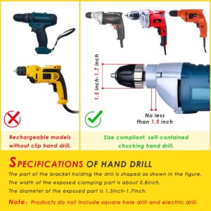 Square Hole Drill Bit Adapter for Drill Machine Accessory, Easy Installation and Disassembly, Mortising Attachment for Drill Press, Woodworking Mortise Machine, Tenon Drill Bits Fixing Bracket