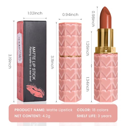 CAKAILA 3 Pcs Nude Brown Lipstick for Women Nude Lip Liner Set,Dark Brown Frost Lipsticks,Dark Brown Burgundy Mauve Matte Lipstick Lip Liner Set Long Lasting Waterproof 24 Hour Lipstick