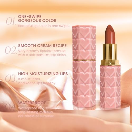 CAKAILA 3 Pcs Nude Brown Lipstick for Women Nude Lip Liner Set,Dark Brown Frost Lipsticks,Dark Brown Burgundy Mauve Matte Lipstick Lip Liner Set Long Lasting Waterproof 24 Hour Lipstick