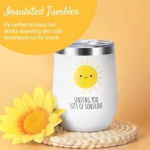 Get Well Soon Gift Baskets for Women, 9pcs Care Package for Women, After Surgery Recovery Gifts for Women, Feel Better Gifts Thinking Of You Gifts - Sending You Sunshine Box for Sick Friend