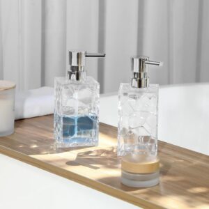 Hand Soap Dispenser, Clear Acrylic Plastic Liquid Pump Bottles Refillable Lotion Dispenser for Bathroom Decor Kitchen College Dorm