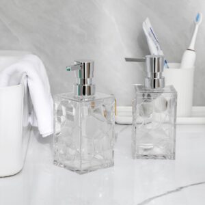 Hand Soap Dispenser, Clear Acrylic Plastic Liquid Pump Bottles Refillable Lotion Dispenser for Bathroom Decor Kitchen College Dorm