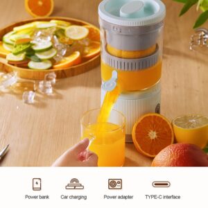 Cornesty Electric Citrus Juicer Squeezer with Pulp Basket, 300ml Juicer Machine for Citrus Orange Lemon Grapefruit, Automatic Citrus Juice with USB Charging, BPA-Free, Easy to Clean (White)