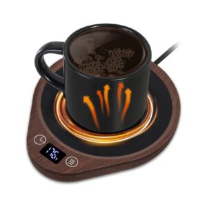 pusee coffee mug warmer, electric large candle warmer plate with 4h auto shut off, 3-temp settings coffee cup warmer for desk coffee mug heater plate candle & coffee warmer for tea, milk, cocoa