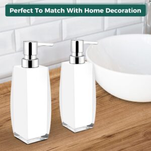 Memanque White Soap Dispenser Bathroom,2 Pack Kitchen Hand and Dish Soap Dispenser Set, Bathroom Soap and Lotion Dispenser,Refillable Liquid Soap Dispenser