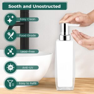 Memanque White Soap Dispenser Bathroom,2 Pack Kitchen Hand and Dish Soap Dispenser Set, Bathroom Soap and Lotion Dispenser,Refillable Liquid Soap Dispenser