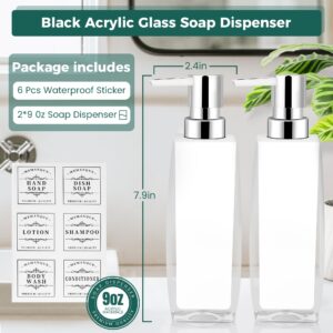 Memanque White Soap Dispenser Bathroom,2 Pack Kitchen Hand and Dish Soap Dispenser Set, Bathroom Soap and Lotion Dispenser,Refillable Liquid Soap Dispenser