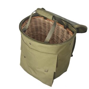 Acropolis Wicker Forage Basket - Backpack for Mushroom Picking - Mushrooms Rucksack - Foraging Backpack with Straps for Forager - Belt Forage Basket Pouch for Camping