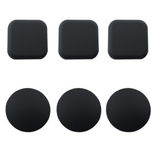 jianling 6in1 door stoppers wall protector black rubber stop door handle guard bumper stopper self adhesive (3pcs round + 3pcs square)
