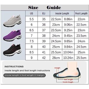 Lymeral Womens Walking Shoes Slip on Sock Sneakers, Wide Width, Lightweight, Air Cushion, Black, 9