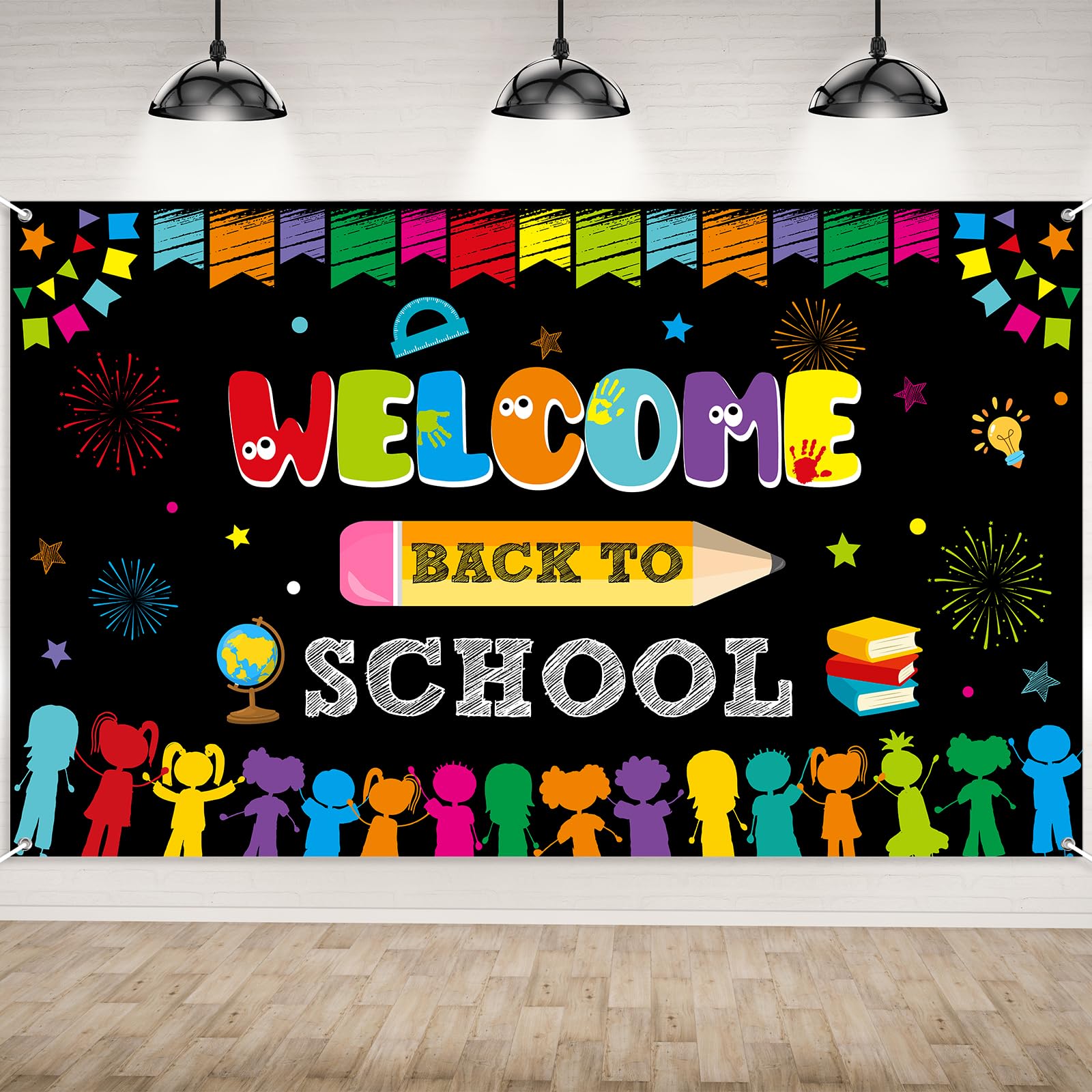 Welcome Back to School Backdrop Banner Decorations, Large Fabric ...