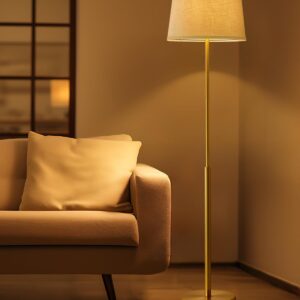 Oneach 61.75" Modern Floor Lamp for Living Room Tall Lamp for Bedroom Gold Floor Lamp with Rotary Switch Industrial Standing Lamp Floor Lamp for Nursery Study Room Office