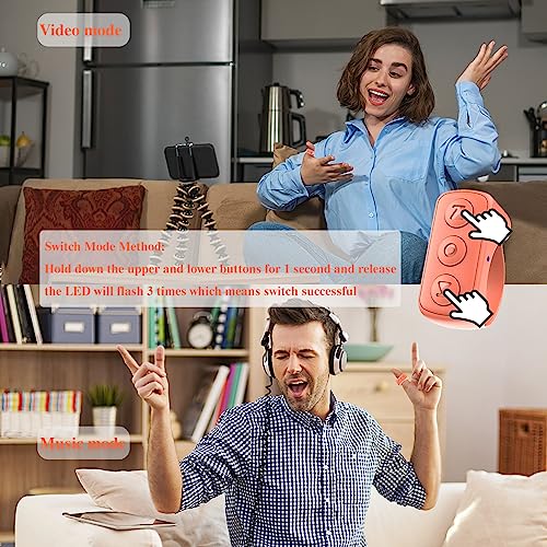 Vekesen TikTok Scrolling Ring Remote Control Kindle App Page Turner Bluetooth Camera Video Recording Remote TIK Tok Scrolling Ring for iPhone, iPad, iOS, Android (D01, Orange)