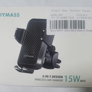 Wireless Car Charger, JOYMASS 15W Fast Charging Auto Clamping Car Charger Cell Phone Holder Mount Vent for iPhone 15 14 13 12 Mini Pro Max 11 XR XS X, Samsung Galaxy S23 Ultra S22 S21+ Note 20, etc