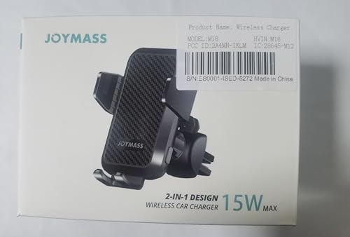 Wireless Car Charger, JOYMASS 15W Fast Charging Auto Clamping Car Charger Cell Phone Holder Mount Vent for iPhone 15 14 13 12 Mini Pro Max 11 XR XS X, Samsung Galaxy S23 Ultra S22 S21+ Note 20, etc