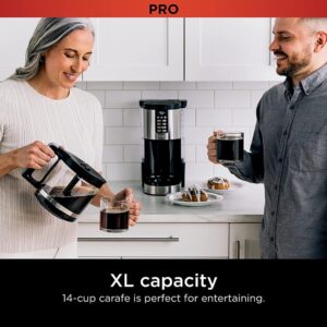 Ninja DCM201 14 Cup Programmable Coffee Maker XL Pro (Renewed) Bundle with 2 YR CPS Enhanced Protection Pack