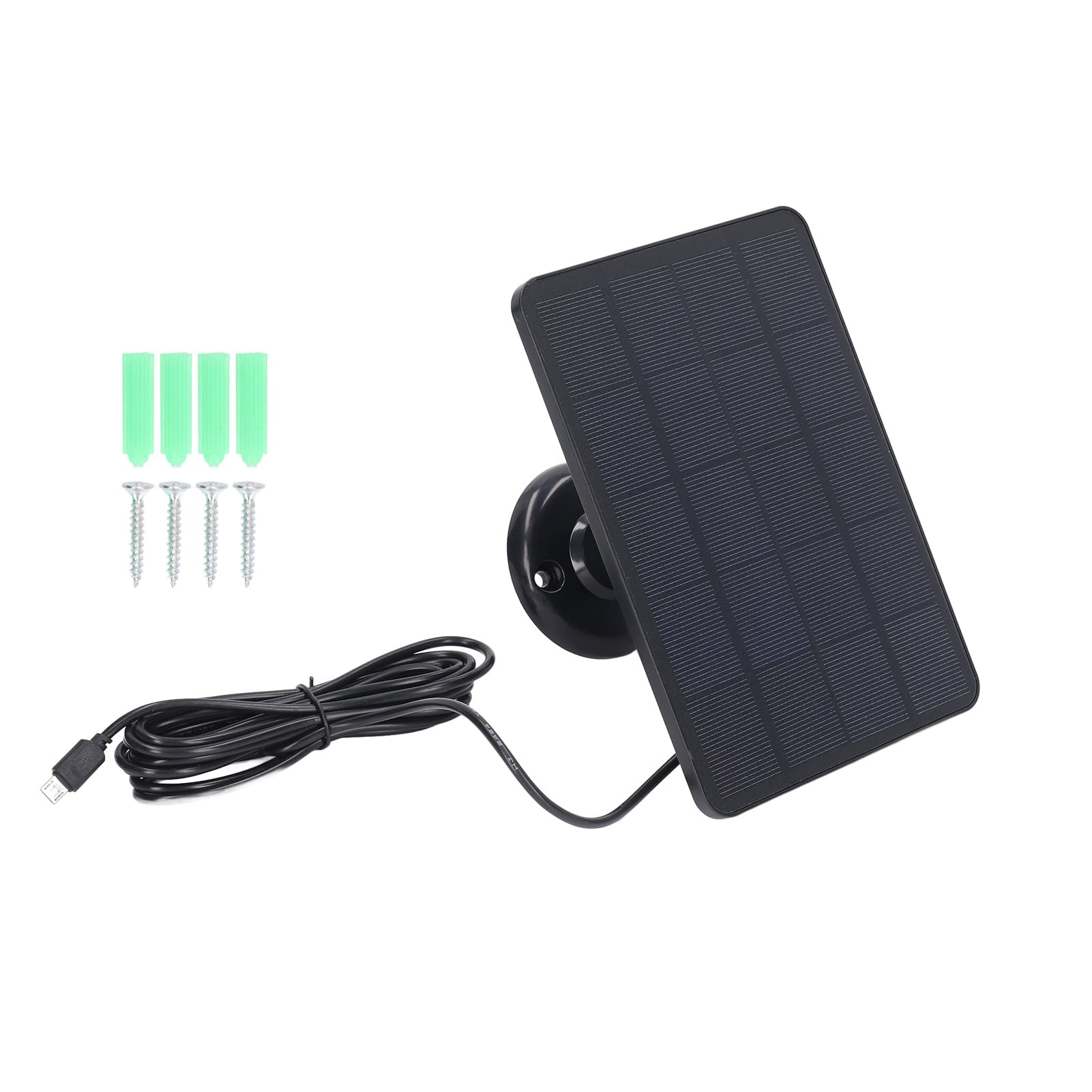 Solar Panel 10W Battery Charger with Micro USB Camera Charging Solar Panel for Security Camera (Black)