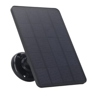 Solar Panel 10W Battery Charger with Micro USB Camera Charging Solar Panel for Security Camera (Black)