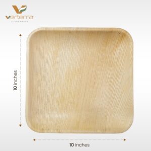 VerTerra Palm leaf plates - 10 inch square, 300 pack – Like Bamboo plates, Disposable and Eco-friendly dinnerware in bulk for Events, Parties, Weddings