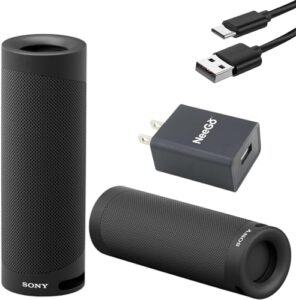 sony super-portable, powerful and durable, waterproof, wireless bluetooth speaker with extra bass – black + usb adapter