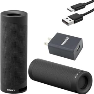 Sony Super-Portable, Powerful and Durable, Waterproof, Wireless Bluetooth Speaker with Extra BASS – Black + USB Adapter