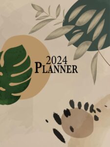 planner 2024: one year weekly and monthly organizer (from june 2023 through december 2024), with holidays, contacts and passwords, modern design
