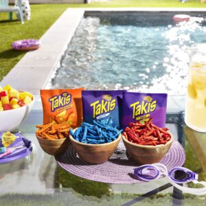 Takis 40 pc / 1 oz Hero Variety Pack, Assorted Flavored Mixed Rolled Tortilla Chips – (20) Fuego 1 oz, (10) Blue Heat 1 oz, (10) Intense Nacho 1 oz