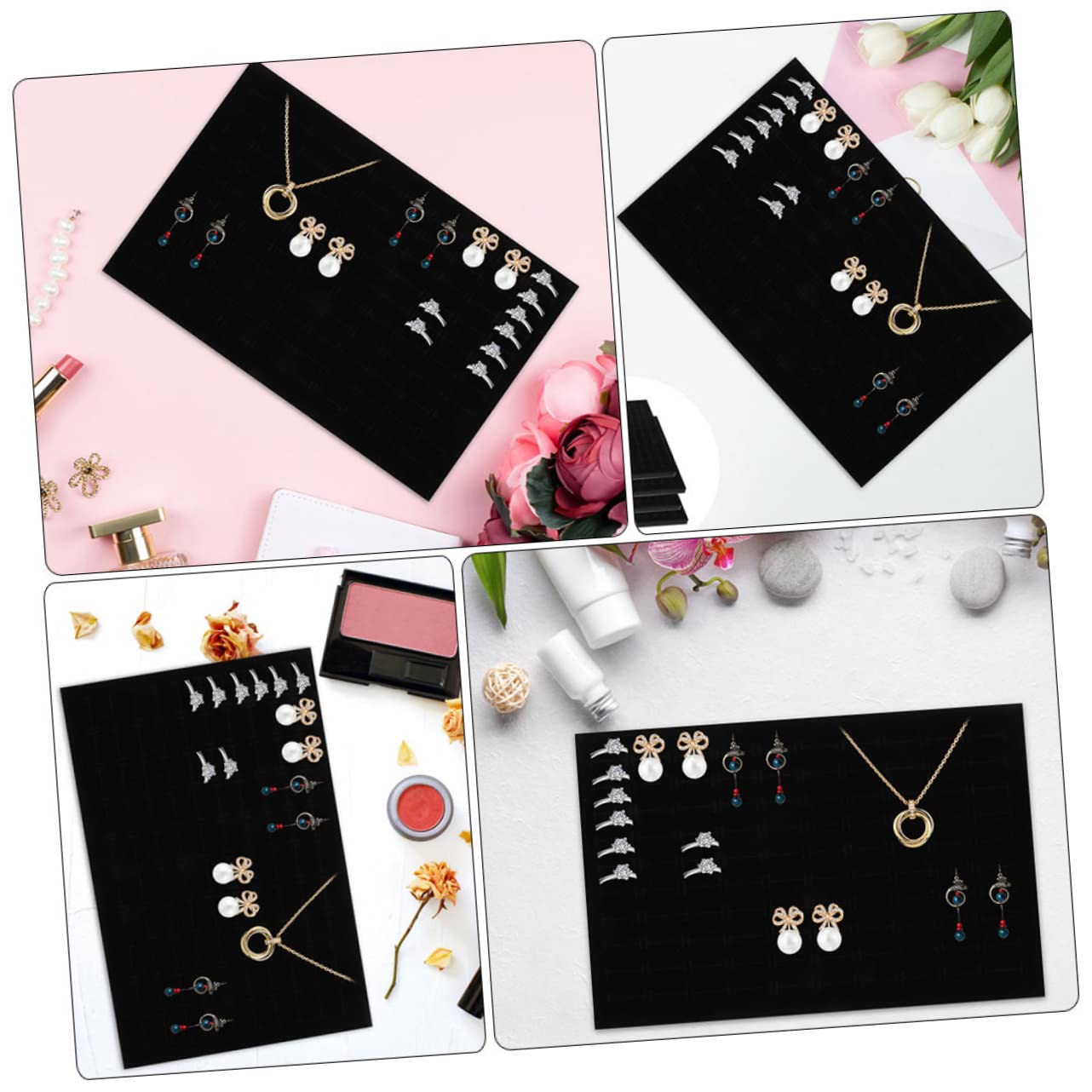 Didiseaon 6 Pcs Box Jewelry Sponge Pad Jewelry Box Sponge Liner Earring Box Sponge Pad Black Chokers Ring Tray Jewelry Inserts Holder Foam Jewelry Inserts Ear Stud Holder Jewelry Supplies