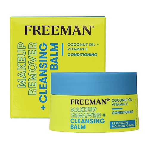 Freeman Restorative Makeup Remover + Cleansing Balm, Moisturizing & Conditioning, Coconut Oil & Vitamin E, Lightweight Formula Gently Removes Makeup & Cleanses Skin, 1.4 fl.oz. Jar, 1 Count