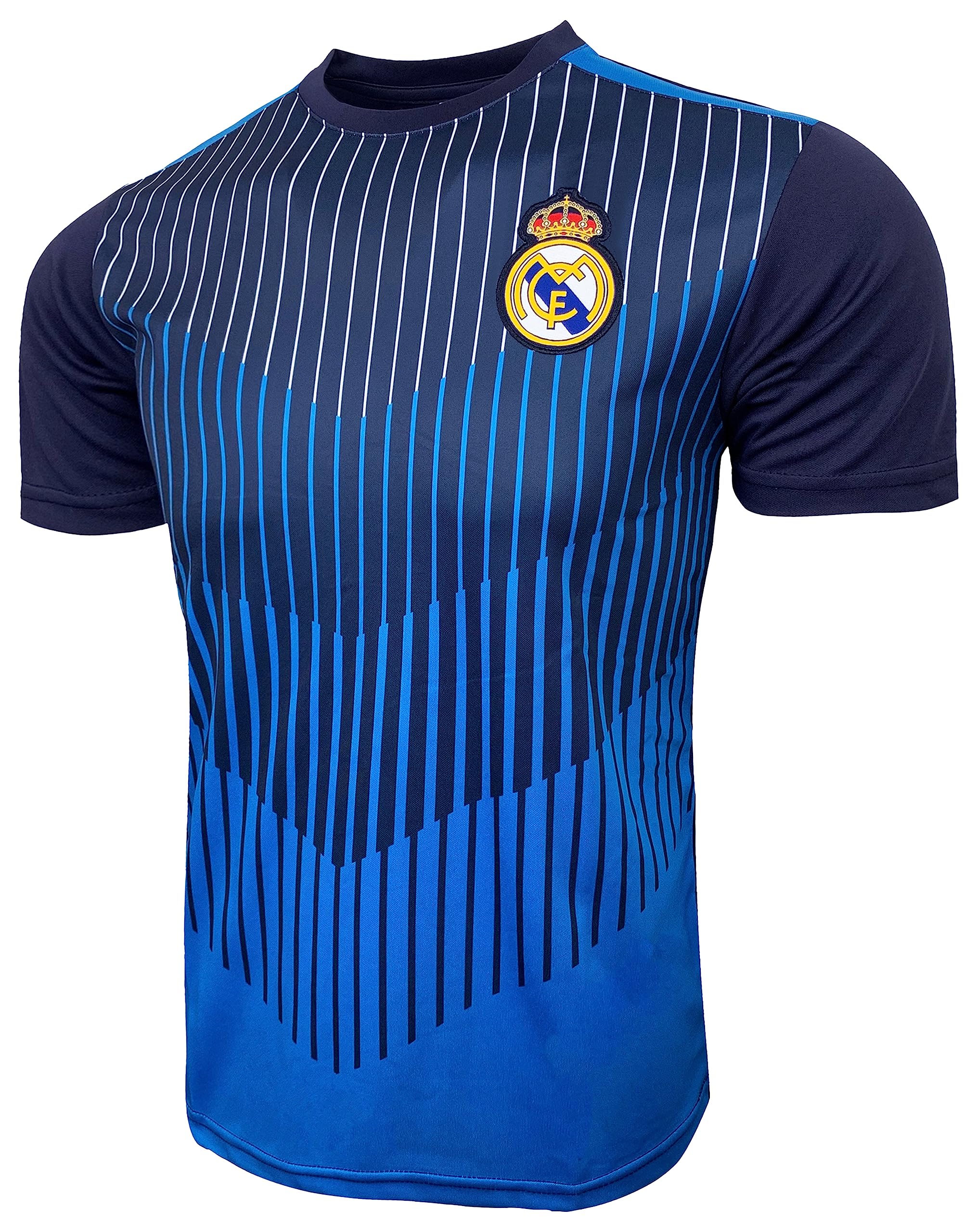 Icon Sports Men's Real Madrid Performance Gameday Shirt Jersey-Like, Adult Sizes Licensed Real Madrid Training Shirt | Medium Blue