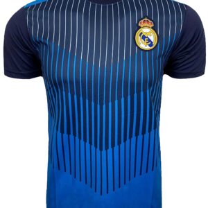 Icon Sports Men's Real Madrid Performance Gameday Shirt Jersey-Like, Adult Sizes Licensed Real Madrid Training Shirt | Medium Blue