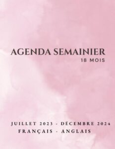 agenda semainier 18 mois juillet 2023 - decembre 2024 français anglais: planificateur hebdomadaire bilingue | design floral | pour une vie équilibrée ... semaine | grand format a4 (french edition)