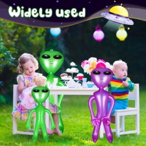 Honoson 6 Pcs Giant Inflate Alien, 67 inch 35 Inch 18 Inch Jumbo Alien Blow up Alien Green Purple Balloons Inflatable Alien Doll Toy for Halloween Birthday Alien Theme Party Decor Supplies