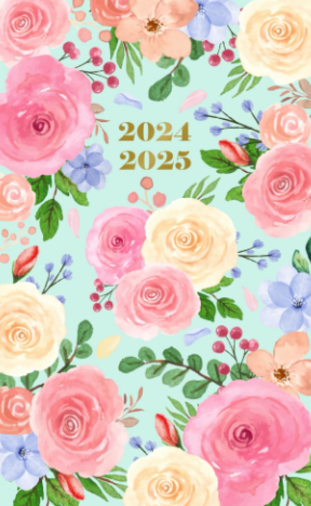 2024-2025: 24 Months Monthly Planner Pocket Size for 2 Years from JANUARY to DECEMBER Includes Federal Holidays | Small Appointment Notebook for Easy Scheduling On-The-Go with Rose Flowers