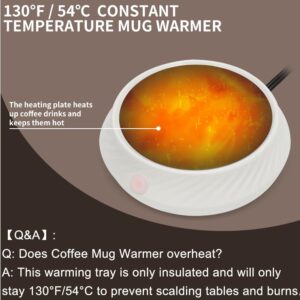 Electric Coffee Mug Warmer, Coffee Warmer for Desk 3 Timing Settings with Auto Shut Off，Home Candle Warmer for Heating Coffee, Beverage, Milk, Tea and Hot Chocolate Gifts for Mom (No Cup)…