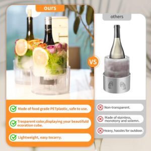 Ice Molds, Ice Bucket, Ice Mold Wine Bottle Chiller, DIY Champagne Cocktails Clear Bucket Freezer Chiller, Any Floral or Fruits Decoration for Party, Wedding and Celebration, Beautiful with Creative