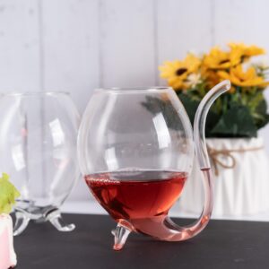 INTOWALK Vampire Wine Glass Cup With Built-in Straw Creative Fancy Fun Cocktail Glasses for Juice, Wine (300ml/10oz) - 2 Pack