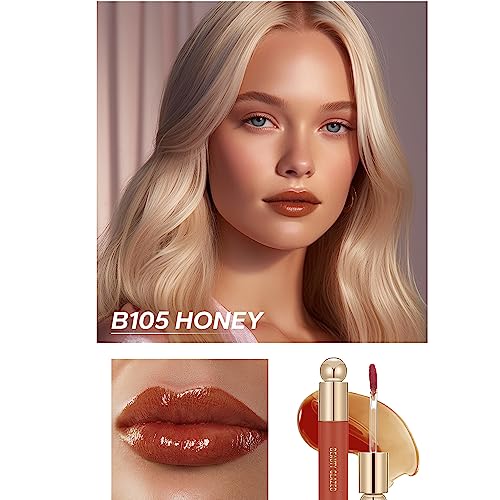 Beauty Glazed Soft Pinch Tinted Lip Oil - Innovative gel-to-oil Formula Lightweight, Hydrating Long-wearing Lip Care with Subtle Tint and Glossy Finish Lip Glow Oil (105 HONEY)