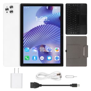 tablet with bt keyboard, 10.1 inch fhd screen office tablet, 8gb ram 256gb rom, octa core cpu, dual camera, wifi, 2 card slots, for android 12 (us plug)