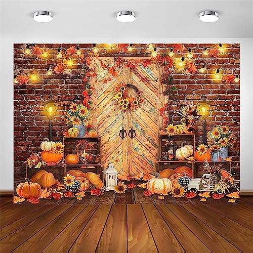 Avezano Fall Backdrops for Photography Autumn Family Holiday Photo Background Harvest Event Thanksgiving Photoshoot Portrait Photo Backdrops Decorations (7x5ft)