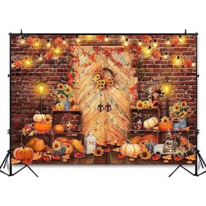 Avezano Fall Backdrops for Photography Autumn Family Holiday Photo Background Harvest Event Thanksgiving Photoshoot Portrait Photo Backdrops Decorations (7x5ft)