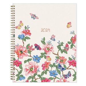 blue sky 2024 weekly and monthly planner, january - december, 8.5" x 11", frosted cover, wirebound, fly by (140195-24)