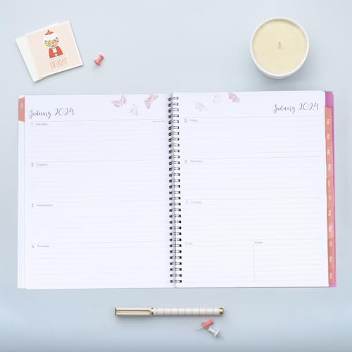 Blue Sky 2024 Weekly and Monthly Planner, January - December, 8.5" x 11", Frosted Cover, Wirebound, Fly By (140195-24)