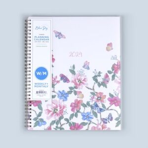 Blue Sky 2024 Weekly and Monthly Planner, January - December, 8.5" x 11", Frosted Cover, Wirebound, Fly By (140195-24)