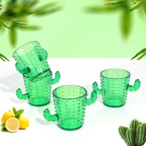 Cactus Shot Glasses Set of 6, Funny Cactus Plastic Shot Glasses 2oz, Cactus Cups/Cute Shot Glasses/Tequila Glasses for Final Fiesta Bachelorette Party, Cinco De Mayo Party