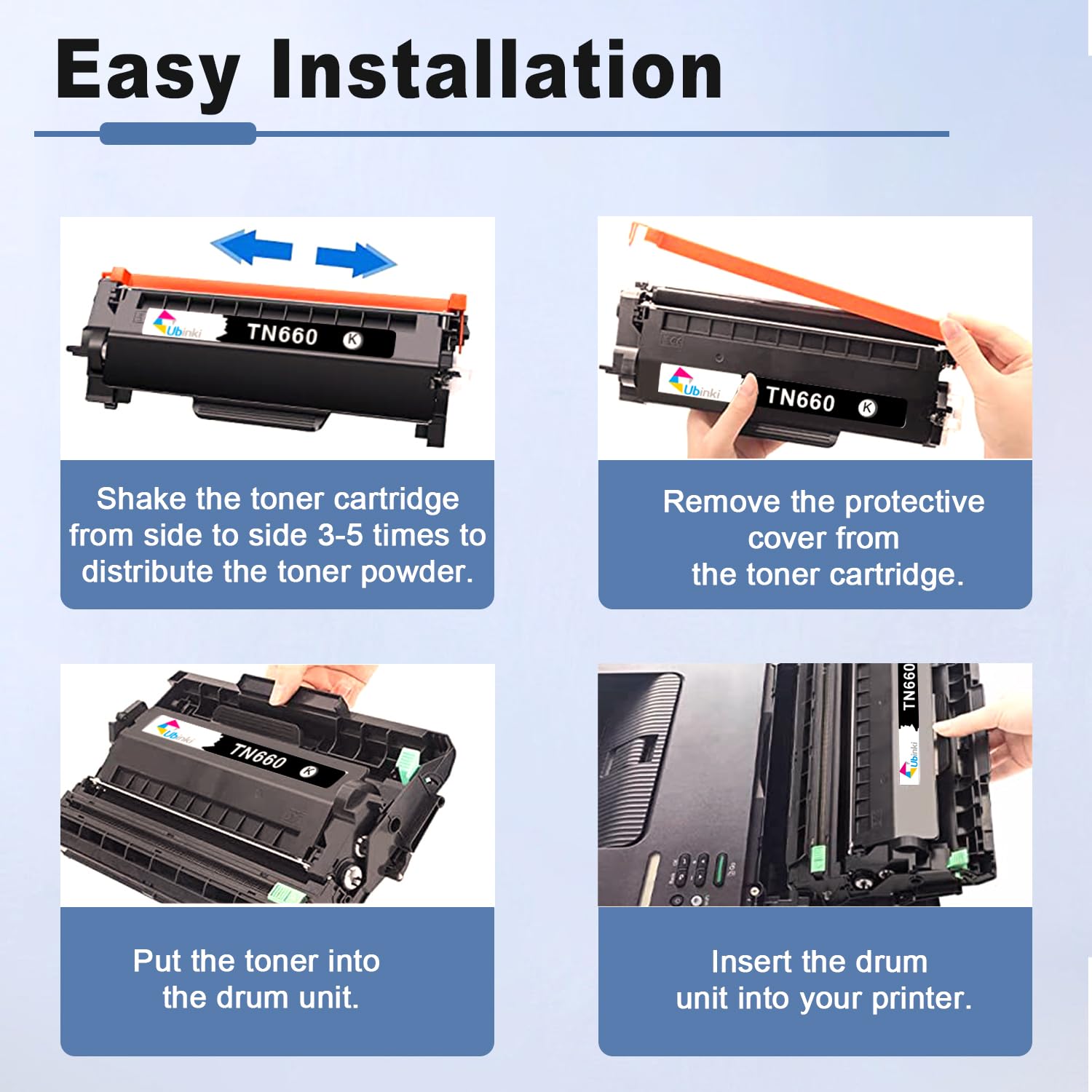 TN660 TN630 Toner Cartridge Replacement for Brother TN 660 630 to HL-L2380DW MFC-L2700DW L2720DW HL-L2320D L2340DW L2300D L2360DW Printer